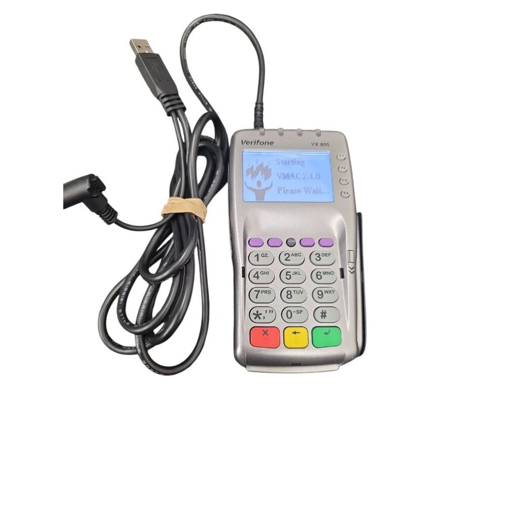 Verifone VX805 CTLS Credit Card Terminal Machine with Internet Cord Tested